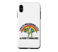 Custodia per iPhone XS Max Life Is Meaningless Everything Dies Divertente Gesù Dinosauro