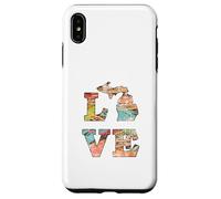 Custodia per iPhone XS Max Love State of Michigan Retro Colors - Vintage look indossato