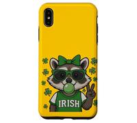 Custodia per iPhone XS Max Lucky Irish Raccoon with Green Sunglasses and Gum