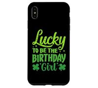 Custodia per iPhone XS Max Lucky to Be the Birthday Girl Shamrock St Patrick's Day