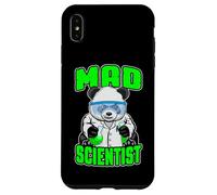 Custodia per iPhone XS Max Mad Scientist Panda Bear, divertente animale, fanatico della scienza STEM