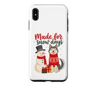Custodia per iPhone XS Max Made For Snow Days Husky Snowman Christmas Winter