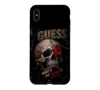 Custodia per iPhone XS Max Maglietta vintage con teschio misterioso e farfalla Guess What's The Secret