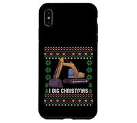 Custodia per iPhone XS Max Maglione natalizio I Dig Christmas Excavator Ugly