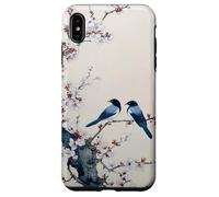 Custodia per iPhone XS Max Magpie Birds su Plum Blossom Branch Asian Ink Wash Art