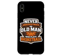 Custodia per iPhone XS Max Mai sottovalutare un vecchio che gioca a basket Mens Fun