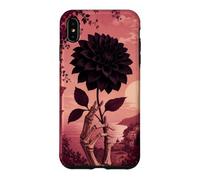 Custodia per iPhone XS Max Mano scheletro che tiene una dalia nera
