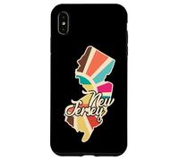 Custodia per iPhone XS Max Mappa Vintage del New Jersey con Design Colorato