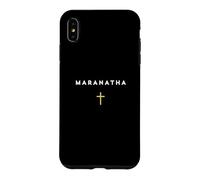 Custodia per iPhone XS Max MARANATHA Citazione greca Vieni Signore con la croce di Gesù