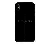Custodia per iPhone XS Max MARANATHA Citazione greca Vieni Signore con la croce di Gesù