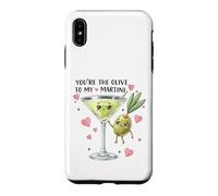 Custodia per iPhone XS Max Martini Olive, simpatico gioco di parole d'amore, design a forma di coppia