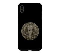 Custodia per iPhone XS Max Maschera della dea del serpente Maya antica pietra del tempio di pietra arte reliquia