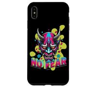 Custodia per iPhone XS Max Maschera giapponese Oni Cyberpunk Demone Samurai Streetwear Art