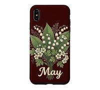 Custodia per iPhone XS Max May Birth Flower Lily of the Valley & Hawthorn Birthday