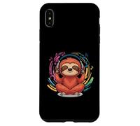 Custodia per iPhone XS Max Meditare Bradipo Ascoltare Musica Rilassante