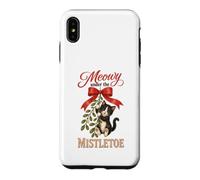 Custodia per iPhone XS Max Meowy Under The Mistletoe Cute Tuxedo Kitten Christmas