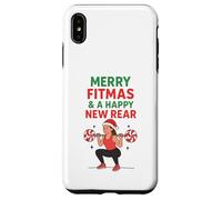 Custodia per iPhone XS Max Merry Fitmas Christmas & a Happy New Back Year Gym Girl