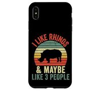 Custodia per iPhone XS Max Mi piacciono i rinoceronti e forse piace 3 Persone Vintage Rhino Retro