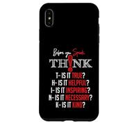 Custodia per iPhone XS Max Mindful Speech Acronym True Helpful Inspiring Kind Graphic