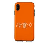 Custodia per iPhone XS Max Minimalist Sea Turtle Ocean Wave Sun Coastal Beach Line Art