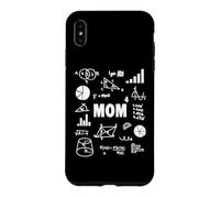 Custodia per iPhone XS Max Mom 4 Times Mom of 4 Math Mother To the 4th Power