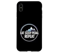 Custodia per iPhone XS Max Mountain Biking Cyclist Eat Sleep Pedal Repeat