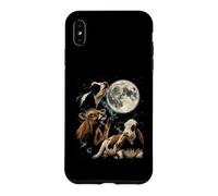 Custodia per iPhone XS Max Mucca che ulula alla luna Vintage anni '90 Retro Farm Country