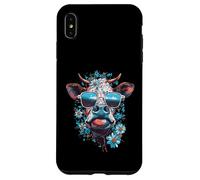Custodia per iPhone XS Max Mucca colorata con occhiali da sole - Flower Power Design