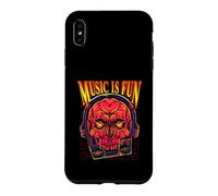 Custodia per iPhone XS Max Music is Fun - Cuffie e lettore audio retrò con teschio