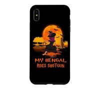 Custodia per iPhone XS Max My Bengal Rides Shotgun Cat and Witch Halloween Costume