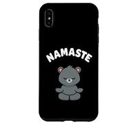 Custodia per iPhone XS Max Namaste, simpatico orso Kawaii per yoga, senza stress