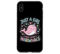 Custodia per iPhone XS Max Narwhal Marine Mammal Lover, Just A Girl Who Loves Narwhals