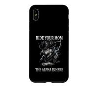 Custodia per iPhone XS Max Nascondi la tua mamma The Alpha is Here Wolf Maschio Werwolf Meme