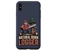 Custodia per iPhone XS Max Natural Born Logger (castoro con motosega)