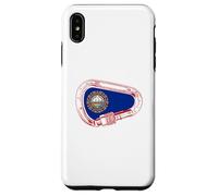 Custodia per iPhone XS Max New Hampshire Flag Rock Climbing Moschettone