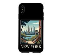 Custodia per iPhone XS Max New York, skyline di Brooklyn, ponte, retro, vintage, arte