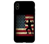 Custodia per iPhone XS Max Ninja Warrior Bandiera americana americana