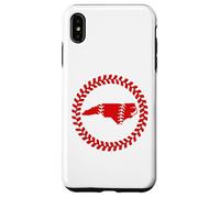 Custodia per iPhone XS Max North Carolina Baseball Stitch Circle Emblema Carolinian Ball