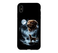 Custodia per iPhone XS Max Nova Scotia Duck Tolling Retriever che ulula alla luna anni '90
