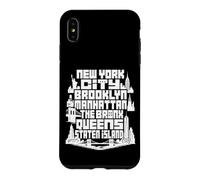 Custodia per iPhone XS Max NYC New York City Boroughs Skyline Brooklyn Manhattan