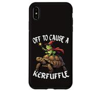 Custodia per iPhone XS Max Off to Cause a Kerfuffle Funny Whimsical Frog Wizard Turtle