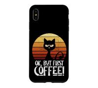 Custodia per iPhone XS Max Ok Ma prima il caffè mattina gatto brontolone