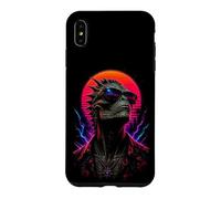 Custodia per iPhone XS Max Opera d'arte extraterrestre alieno rettiliano retrò