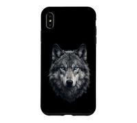 Custodia per iPhone XS Max Opera d'arte mistica con lupo e occhi azzurri