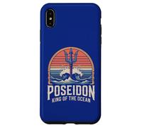 Custodia per iPhone XS Max Opera d'arte retrò Poseidon King of the Ocean Trident Waves
