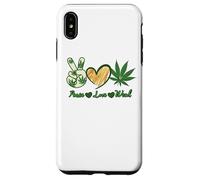 Custodia per iPhone XS Max Pace Amore Erba Marijuana Cannabis Retro Vintage