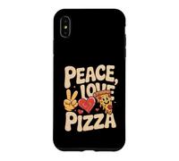 Custodia per iPhone XS Max Pace Amore Pizza Divertimento Retro Fast Food Amanti Meme Pizza Viso