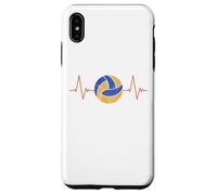 Custodia per iPhone XS Max Pallavolo Battito cardiaco - Palla ECG Pulse Distressed Design