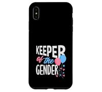 Custodia per iPhone XS Max Palloncini "Keeper Of The Gender", per feste, colore: rosa e blu