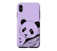 Custodia per iPhone XS Max Panda Fiori Piume Line Art Minimalista Splash